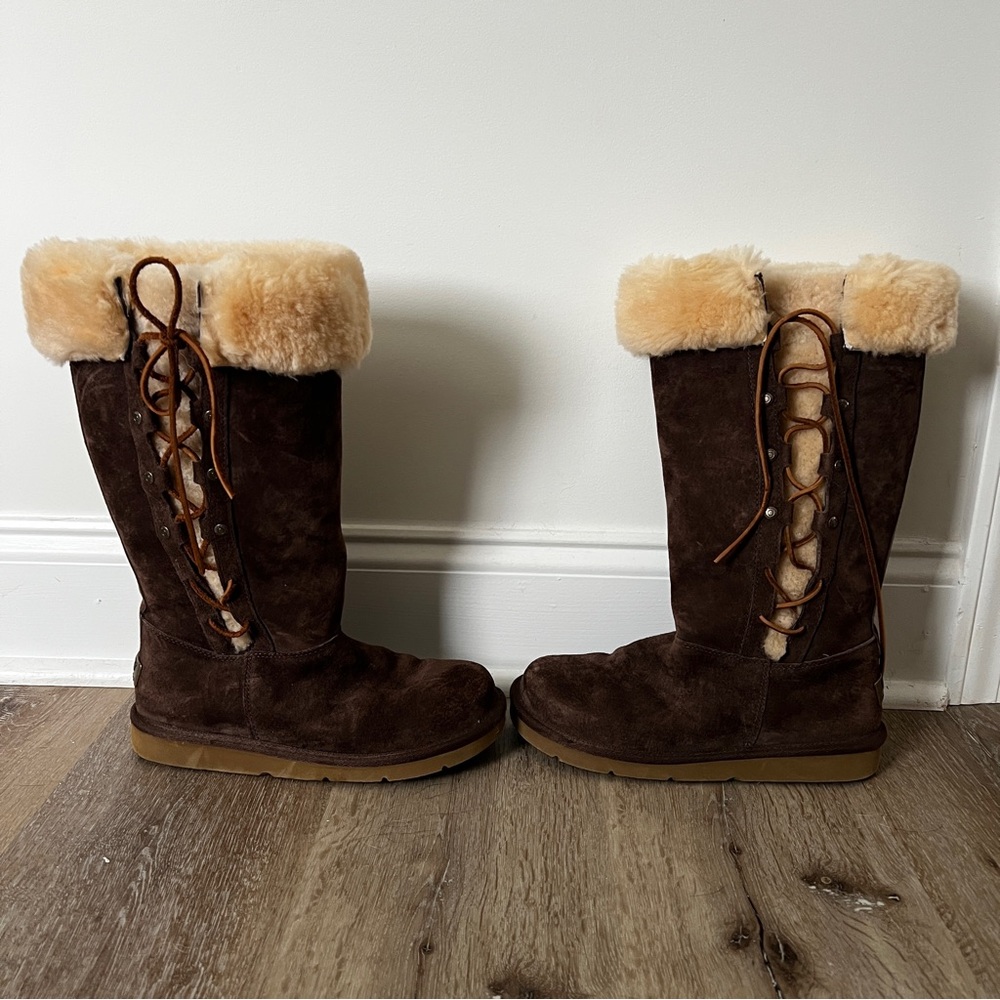 Brown Suede Fur-Lined Uggs